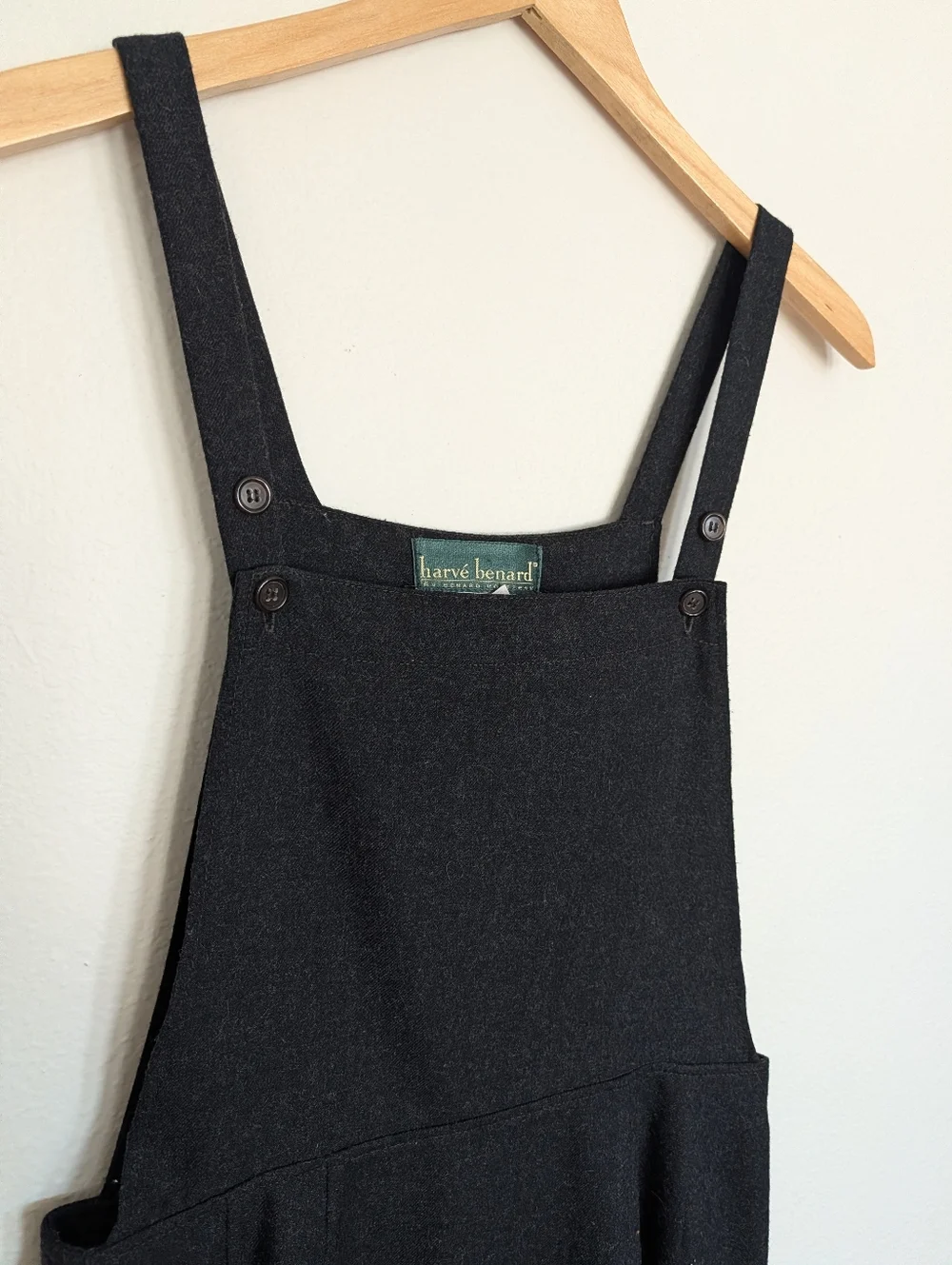 Vintage Harve Benard Wool Pinafore Dress Size 10 Dark Charcoal Gray - Picture 2 of 4